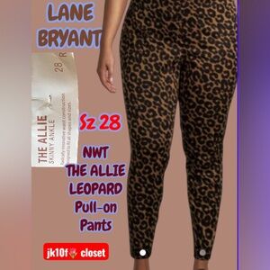 LOWEST🌺 NWT LANE BRYANT Sz28 LEOPARD ALLIE SKINNY PULL-ON PANTS
